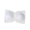 Bustiers & Corsets Sexy Summer Women Strapless Bra Lace Tube Top Bandeau Crop Tank Seamless Padded Underwear ENDQ