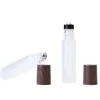 10ml transparent frosted Roller glass bottle 5ml wood grain cover Steel roller essential oil bottles