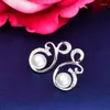 스터드 이어링 Leeker Vintage Grey White Imitation Pearl for Women Hollow Flower Wedding Accessories 파티 보석 ZD1 XS7