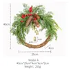 Decorative Flowers 40CM Christmas Wreath Artificial Pinecone Rattan Hanging Ornaments Front Door Wall Garlands For Year Pary Layout