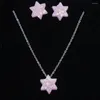 Necklace Earrings Set Jaymaxi Wholesales Opal Stone Jewelry 6 Colors David Star Stud For Women Party Fashion