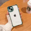 iPhone 14 13 12 11 Pro XS XRアクリルメッキエアクッションコーナーハードクリアカバーの電気透明な衝撃プルーフ電話ケース