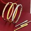 Joyería de moda Pulseras de diseño Diamante Mujer Hombre Brazalete Amor Tornillo Pulsera Joyería de lujo Clásico con incrustaciones de circonio Destornillador Brazaletes Pareja Regalo