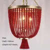 Pendant Lamps Red Turquoise Light Golden Nordic Home Decoration Hanging American French Lamp Kitchen Bedroom Dining Room