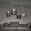 Kroonluchter kristal Noordse retro ontwerp LED voor eetkamer keuken woon slaapkamer plafond hanglamp grijs glas hangend licht