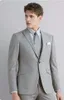 Men's Suits Fashion Light Gray Men Suit Tailor-Made 2 Pieces Blazer Pants One Button Formal Business Causal Party Host Tailored