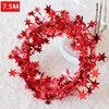 Christmas Decorations Tree Ornaments Metallic Foil Rattan Tinsel Garland Gold Silver Wire Decor For Home Year