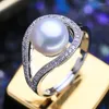 Cluster Rings 925 Sterling Silver Ring Luxury Natural Freshwater Pearl For Women Women Party Wedding Fine Jewelry7763752