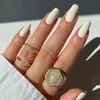 24 st/box wearable falska naglar fullt omslag nagelspetsar diy tryck på naglar kort enkel höst vinter manikyr med mönsterdesign