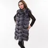 Damesvesten Real Fur Vest Women 2022 Mode echte jas Gilet Long Jacket Winter Russische natuurlijke jassen v#06