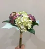 Декоративные цветы 3pcs 29 см высокого класса искусственный цветок ранункулус гидрангея букет свадебный церемония