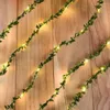 Строки батарея управляют 3 м/5 м/10 м зеленые листовые светильники 8 модов Рождественские искусственные плющ