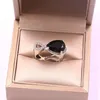 Cluster Rings Fashion Twist Infinity Crystal for Women Modern Jewel Water Drop Black Zircon Stone Wedding Gift Z4M305