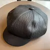 Boinas 2022 Boina de cuero Pu sombreros de invierno para Mujeres Hombres pintor Sboy gorra hombre Vintage mujer negro Boinas estilo inglés