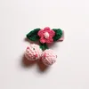 Wollknäuel Blume Schöne Frucht Rot Rosa Kirsche mit Blattform Haarspangen Schöne Kopfbedeckung Niedliche Prinzessin Haarschmuck Koreanischer Stil