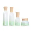 Bottiglie di stoccaggio 50 pezzi Bottiglia per imballaggio per la cura della pelle Tappo interno verde sfumato 100 ml