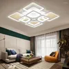 Chandeliers Modern LED Chandelier With Remote Control For Bedroom Kitchen Living Room Home Square Flush Mount Lighting Fixture Ceiling Lamp