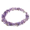 Chains Fashion Natural Stone Purple Dream Amethys Crystal 5x7mm Gravel Irrégulier pour femmes ACCESSOIRES DE BIJOURS Festival 18 pouces M316
