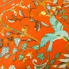 スカーフファッションファッションシルクスクエアスカーフ植物鳥の印刷ヘッドネッカチーフヘアバンド女性ショールラップバンダナ130cm9318091