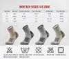 Chaussettes de sport en laine mérinos pour hommes, randonnée, évacuation de l'humidité, extérieur, épais, chaud, pêche, coussin lourd, quart, 4 paires, taille européenne 43-46