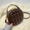 Evening Bags Small Checkered Round For Women 2022 Female Handbags Shoulder Ladies PU Leather Vintage Crossbody Purses