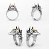 Cluster Rings Egyptische kruis Anubis Patronus roestvrijstalen heren dames punk trendy voor mannelijke motorrijder sieraden creativiteit geschenk groothandel