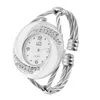 Wristwatches Wholesale Women Steel Bangle Wrist Watch Clock Crystal Round Dial Analog Digital Bracelet Arrivals