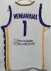 Ekran baskılı basketbol Mets92 Jersey 1 Victor Wembanyama Boulogne Metropolitans 92 Gömlek Koleji Spor Hayranları Mor Beyaz Takım Renk Nefes Üstü Top/İyi