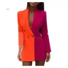 Jackets femininos feminino de moda feminina colorblock retchwork