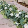 Dekorativa blommor 210 cm konstgjorda pion eukalyptus Vine Garland Fake Ivy Greenery Hanging For Wedding Home Party Garden Craft Art Decor