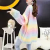 Kawaii Женский свитер. Пуловой пуловер Rainbow Girls Японская вязаная перемычка свободная негабаритная осень с длинным рукавом розовый топ новый