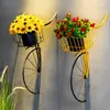 Decorative Figurines Retro Creative Wrought Iron Bicycle Head Wall Hanging Front Decoration Tea Shop Coffee Bar Decorations
