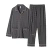 Men's Sleepwear Winter Cotton Pajamas Men Lounge Gray Pijama Man's Loose 3XL-6XL Home Clothes Hombre Invierno