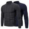 Men's Sweaters Amazing Knitted Sweater Half High Collar Comfy Pullover Slim Solid Color Jumper