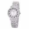 Armbandsur Cussi 2022 Creative Womens Watches Silver Luxury Rhinestone Ladies Armband Quartz Relogio Feminino Gifts