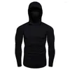 Men's Hoodies 2022 Autumn Men's Solid Color Hoodie Long Sleeve High Collar Hooded Sweatshirt Sports Fitness Gym Running Casual Pullover