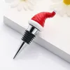 Bar Tools Christmas Alloy Bottle Stopper Red Green Santa Hat Beverage Cap Leak Proof Champagne Bottles Seer Xmas Wine Accessories SMTOW