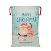 Christmas Canvas Drawstring Bag Santa Sack Gifts Bags Santa Claus Deer Ornament Xmas Decorations HH7-1291