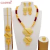 Bijoux de mariage Ensembles de bijoux luxueux Dubai Gold Color Bijoux African Indian Ethiopie Bridal Wedding Gifts Party for Women Collier Boucles d'oreilles Set 221026