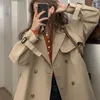 Women's Trench Coats Khaki Short Windbreaker Women's 2022 Spring And Autumn Coat Korean All-match British Style Women Lq11