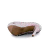 분홍색 웨딩 신발과 흰색을 혼합하여 맞춤형 신부 들러리 펌프 5 인치 하이힐 신부 신발 플러스 사이즈