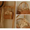 Bolsas de armazenamento Vietnamita Pure Made Handmade Rattan Bolsa feminina Feminina Bestas Pastoral Postoral Pão portátil para meninas