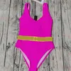 Gold Jacquard Swimsuit Pink One Piece Swimwear For Women High Cut Swimsuits Hot Spring Bikini