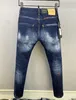 2022 Новые мужчины Джинсы дыра светло-голубые темно-серая италия бренд мужчина длинные брюки брюки уличная одежда для джинсовой джинсовой байкер скинни стройный байкер Джин для 28-38 размер DS 9875