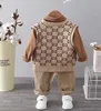 Kids Boys Girls Tracksuits Suit Lite Stripe Grid Print Print Cardigan Lapel Sweater Sweater Pant Suits Sport Comple