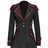 Women's Trench Coats Fashion Gothic Vintage Mid-long Coat Women Black Red Female Clothing Cosplay Costume