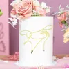Suprimentos festivos abstrato minimalista linha acrílica aniversário bolo de ouro topper mnimalist personagem arte para decorações de festas