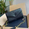 Bolsa m￩dia de envelope de cadeia de grife em mulheres bolsas de ombro de luxo para mulheres de luxo bolsas de luxo bolsas de couro
