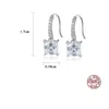 Europäischer Stil glänzender Zirkon S925 Silber Exquisit Ohrringe Frauen Schmuck Mode Luxus Geometrische Ohrhöhe Ohrringe Accessoires Valentinstag Geschenk