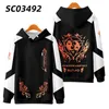 Sweat à capuche masculine Genshin Impact Hu Tao 3D Printing Men / Femmes Automne Game Fashion Sweatshirt Long Manches Pollver Plus taille Y2K